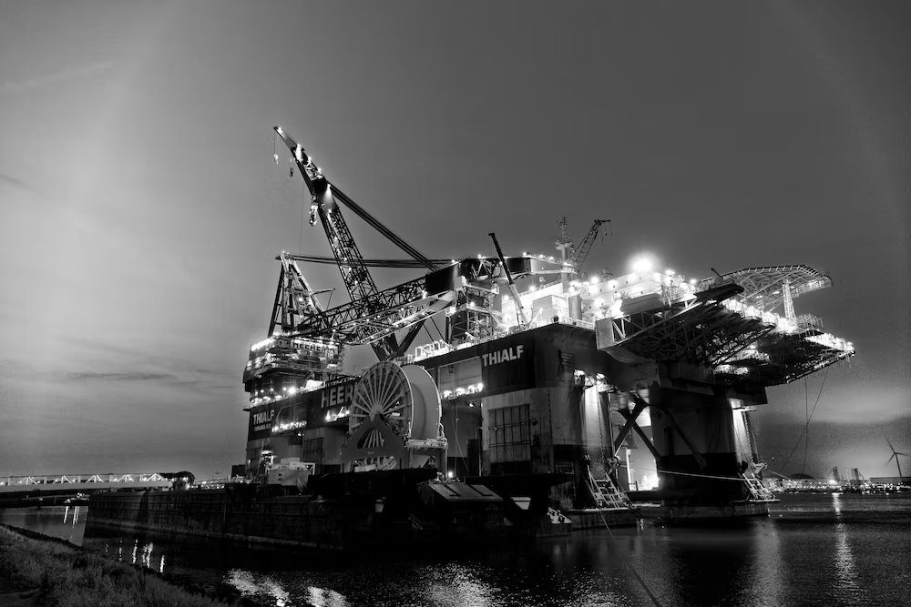 An offshore oil rig