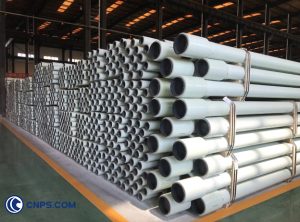 stacked fiberglass pipes