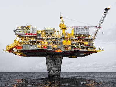 An offshore oil platform