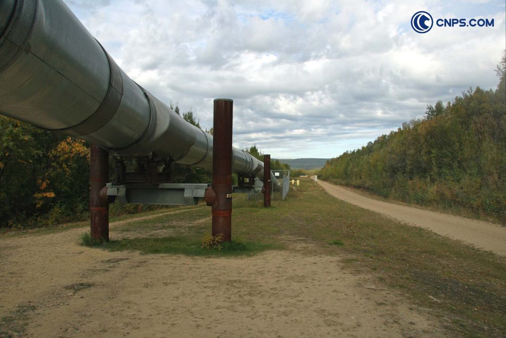 pipeline installed at a rig